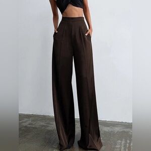 Oversized Satin Wide Leg Dress Pants Waist 13.5 Inches